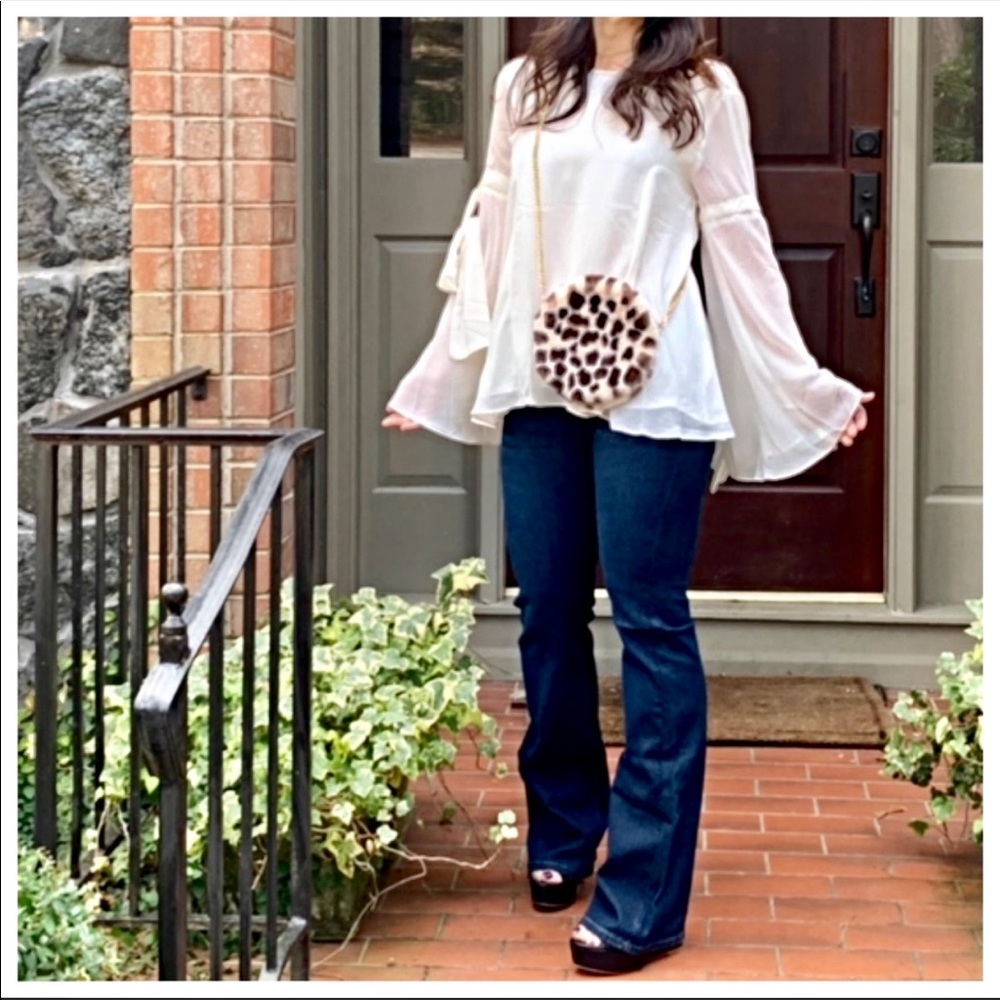 Flowy Bell-Sleeve White Women's Top